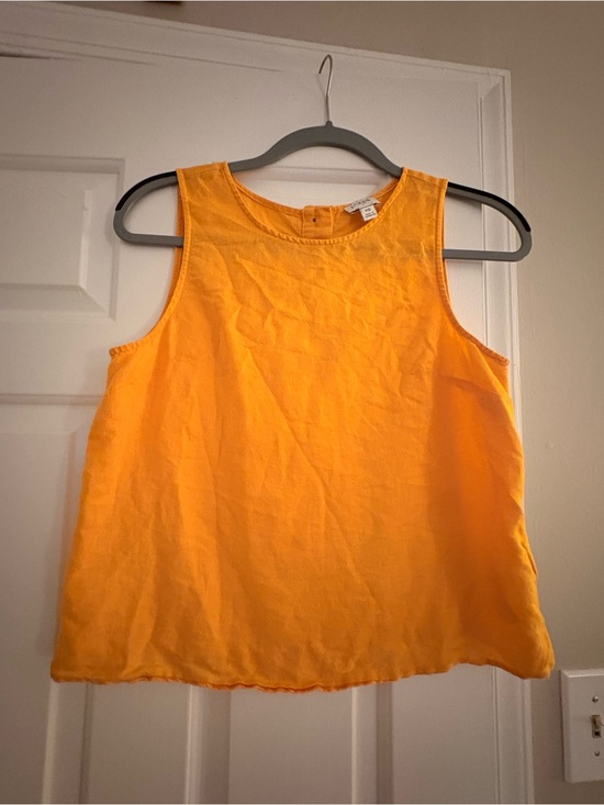 J. Crew Tops - J. Crew Sleeveless Orange Button-Back Cotton Top